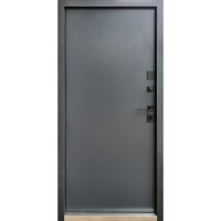 Двері вхідні Qdoors • Стріт • Бонд (графіт пісок-темне дерево / гладь антрацит пісок