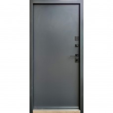 Двери входные Qdoors • Стрит • Бонд (графит песок-темное дерево / гладь антрацит песок