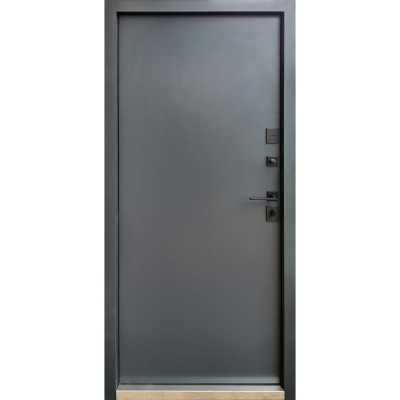 Вхідні двері вуличного типу Qdoors • Стріт • Бонд (графіт пісок-темне дерево / гладь антрацит пісок