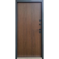 Двери входные Qdoors • Стрит • Бонд (графит песок-темное дерево / гладь дуб темный)