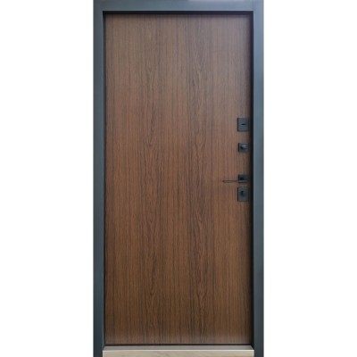 Вхідні двері вуличного типу Qdoors • Стріт • Бонд (графіт пісок-темне дерево / гладь дуб темний)