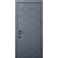 Двері вхідні Qdoors • Авангард • Бакарди (антрацит/біла емаль)