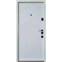 Двері вхідні Qdoors • Авангард • Бакарди (антрацит/біла емаль)