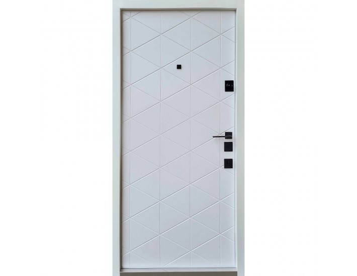 Фото Двері вхідні квартирного типу • Авангард • Бакарди (антрацит/біла емаль) 3