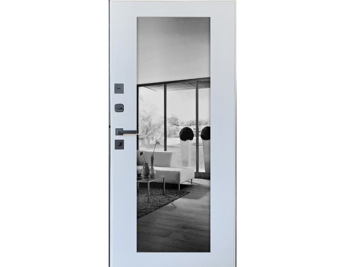 Фото Дверь входная квартирного типа • Элит • Кристалл (антрацит / белый супермат-зеркало) 3