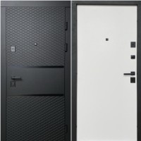 Двері вхідні Redfort • Комфорт • Грація (чорна крокрень / білий супермат)