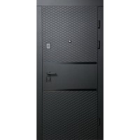 Двері вхідні Redfort • Комфорт • Грація (чорна крокрень / білий супермат)
