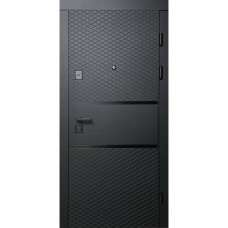 Двери входные Redfort • Комфорт • Грация (черная шагрень / белый супермат)