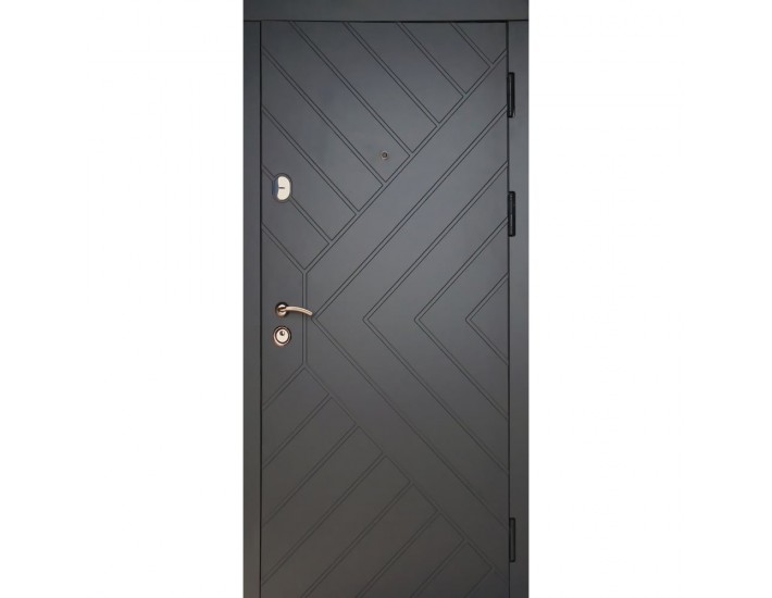 Фото Двері вхідні квартирного типу • Преміум • Граніт (сірий тиснений) 1