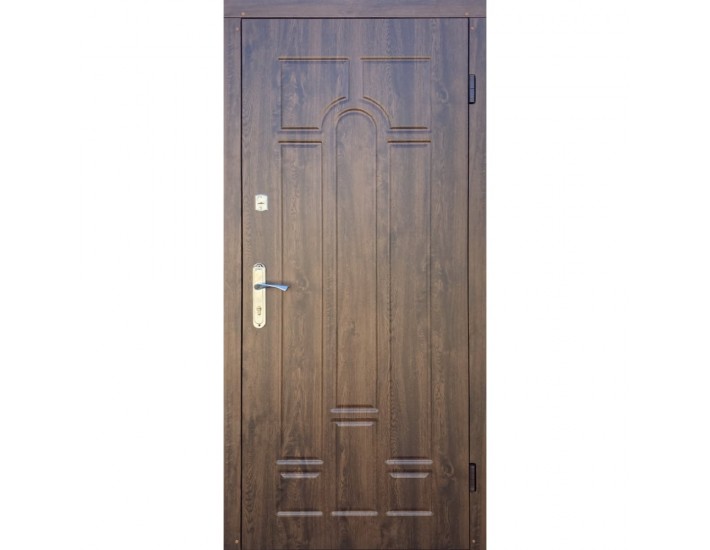 Фото Двері вхідні вуличного типу • Оптима плюс • Арка (дуб бронзовий) 1
