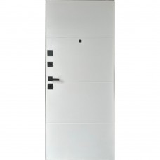 Двери входные Redfort • Элит • Смоук (Дуб табак+3 молдинга / белое дерево)