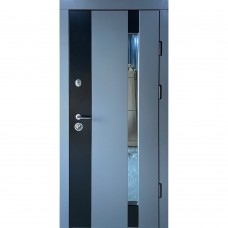 Двери входные Redfort • Композит • Марсель со стеклом (антрацит / белое дерево)