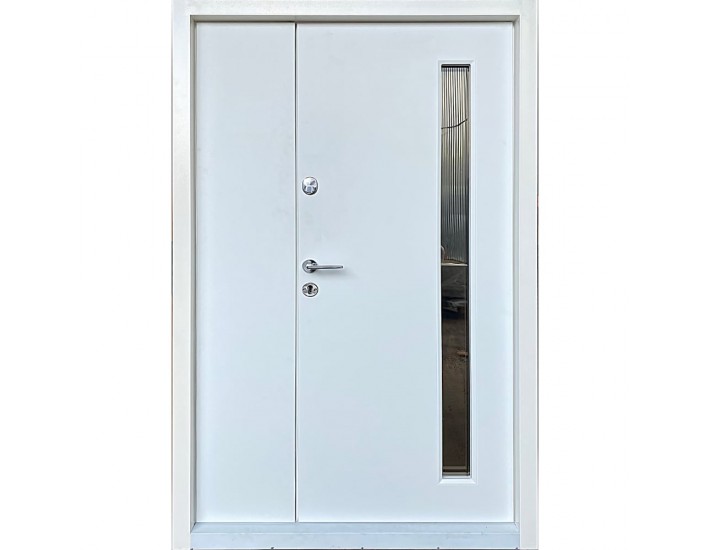 Фото Двері вхідні вуличного типу • Композит • Марсель 1200 (антрацит / біле дерево) 2