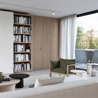 Двери скрытого монтажа Secret Doors шпон натуральный тонированный алюминиевое полотно