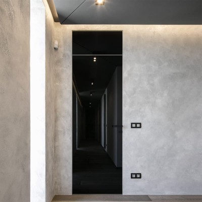 Двері зі склом фарбованим звичайним прихованим монтажем SecretDoors