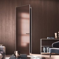 Двері прихованого монтажу із дзеркалом Сатин броназа/графіт SecretDoors