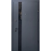Двери входные Straj • Standard Lux Securemme • Slim S Glass-A (софт блэк past/белый сатин)
