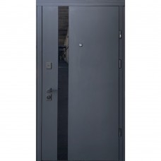 Входная дверь – Standard Lux Securemme квартира – мод. Slim S Glass-A (софт блэк past/белый сатин)