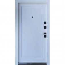 Двери входные Straj • К-4 • Florence (черная структура софт тач/белая эмаль)