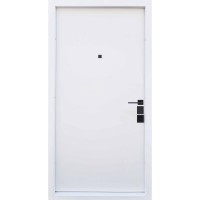 Двері вхідні Straj • Prestige Lux • Plaza Rail (софттач чорний/білий сатин)