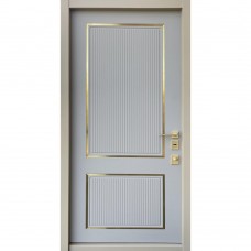 Двери входные Straj • Prestige Lux • Valencia (какао светлый ТМП декор золото)
