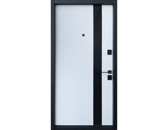 Фото Входная дверь – Standard Lux Securemme квартира – мод. Slim S Glass-A (софт блэк past/белый сатин) 2