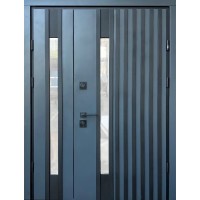 Двери входные Straj • Stability Proof 1.5 Mottura • Rio-S Loft Double (антрацит/vin белый атлас)