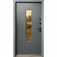 Двери входные Strong • Плаза (графит G1298 песок/антрацит)