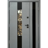 Двери входные Strong • Плаза 1200 (графит G1298 песок/антрацит)