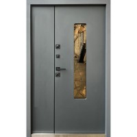 Двери входные Strong • Плаза 1200 (графит G1298 песок/антрацит)