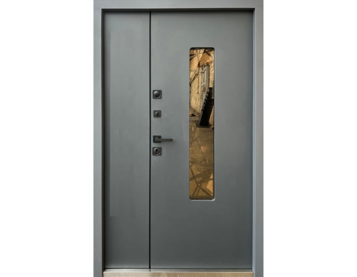 Фото Двері вхідні вуличного типу • Стронг • Плаза 1200 (графіт G1298 пісок/антрацит) 2