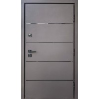 Двері вхідні Strong • Купер (Ral 8019 пісок/білий атлас)