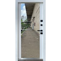 Двері вхідні Strong • Перфект (антрацит/білий супермат + дзеркало)