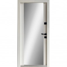 Двери входные Strong • Стрим (дуб табака/белый супермат + зеркало)