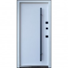 Двери входные Strong • Айрон (антрацит песок/белый атлас vin)