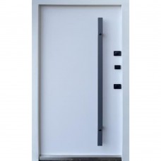 Двери входные Strong • Айрон (песок коричневый/белый атлас vin)