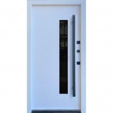 Двери входные Strong • Вест (песок темный серый/белый атлас vin )