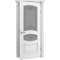 Двери межкомнатные TERMINUS Caro 50 Ясень белый эмаль застекленные