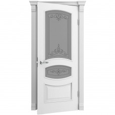 Двері міжкімнатні TERMINUS Caro 50 Ясен білий емаль засклені