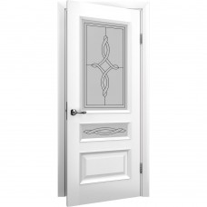 Двері міжкімнатні TERMINUS Caro 53 Ясен білий емаль засклені