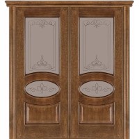 Двері міжкімнатні двостулкові TERMINUS Caro 55 Дуб коричневий засклені