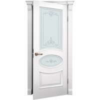 Двері міжкімнатні TERMINUS Caro 55 Ясен білий емаль засклені