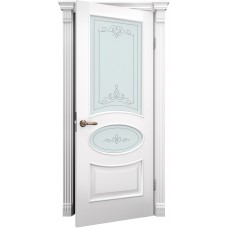 Двері міжкімнатні TERMINUS Caro 55 Ясен білий емаль засклені