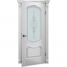 Двері міжкімнатні TERMINUS Caro 41 Ясен білий емаль засклені