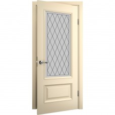 Двері міжкімнатні TERMINUS Caro 52 Ясен crema засклені