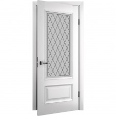 Двері міжкімнатні TERMINUS Caro 52 Ясен білий емаль засклені
