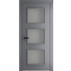 Двери межкомнатные TERMINUS Cardium Porta модель Lira 03 Серая эмаль застекленные