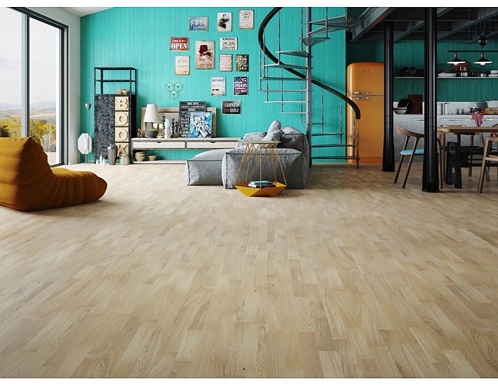 Фото Паркетна дошка BARLINEK Дуб Bianco Molti 3WG000645 білий матовий лак 2 Фото Паркетна дошка BARLINEK Дуб Bianco Molti 3WG000645 білий матовий лак 2
