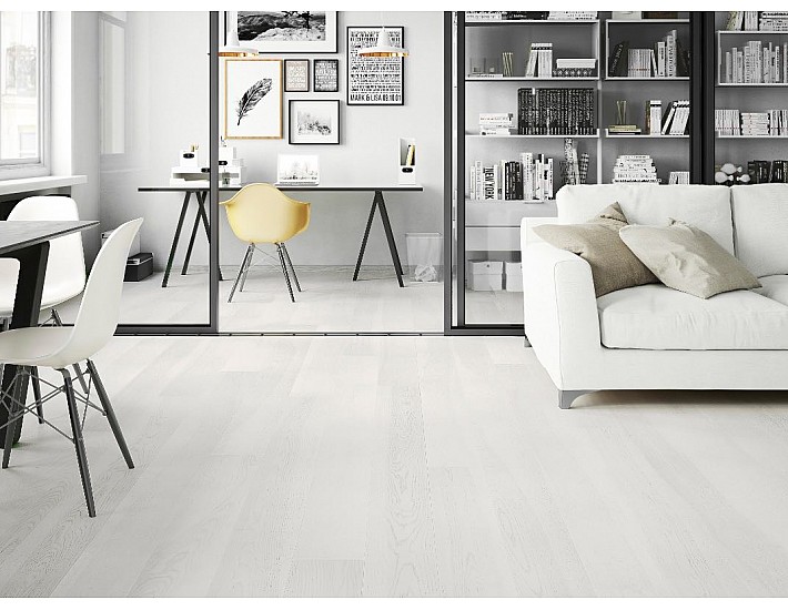 Фото Паркетна дошка BARLINEK Ясен Lemon Sorbet Grande 1W1000489 білий матовий лак 2 Фото Паркетна дошка BARLINEK Ясен Lemon Sorbet Grande 1W1000489 білий матовий лак 2