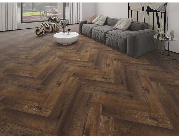 Фото Виниловый пол SPC Apro Authentic Herringbone AC-510-HB Дуб Coffe 2 Фото Виниловый пол SPC Apro Authentic Herringbone AC-510-HB Дуб Coffe 2